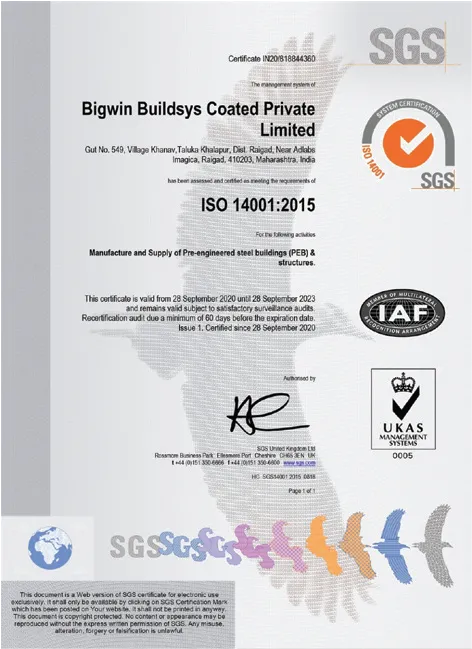 SGS Certificate